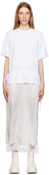 MSGM White Layered Maxi Dress