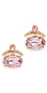 Lele Sadoughi Giltwood Drop Crystal Earrings Rose Blush One Size