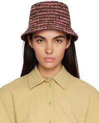 JACQUEMUS Brown Le Raphia 'Le Bob Bordado' Bucket Hat