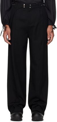 Andersson Bell Pantalon noir à assemblage portefeuille