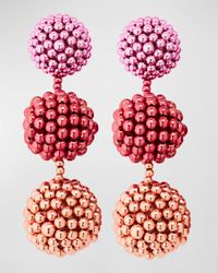 3-Ball Beaded Chandelier Earrings