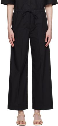 TOTEME Pantalon noir à cordon coulissant