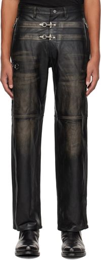 Thug Club Black Bio Soldier Leather Pants
