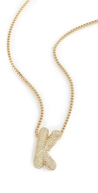 BaubleBar Pave Bubble Initial Necklace J One Size