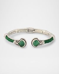 Ivy Rock Crystal, Aventurine and MOP Triplet Cuff Bracelet