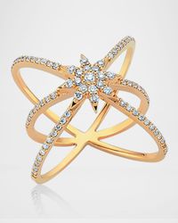 Venus Star 14k Diamond Crisscross Ring, Size 7