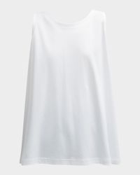 A-Line Round-Neck Long Shell Top