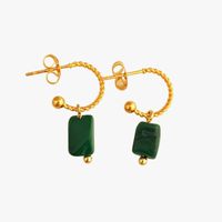 Ginandger - Boucles d'oreilles malachite - Taille Unique - Vert