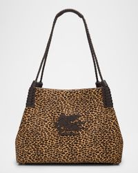 Libra Animal-Print Calf Hair Shoulder Bag