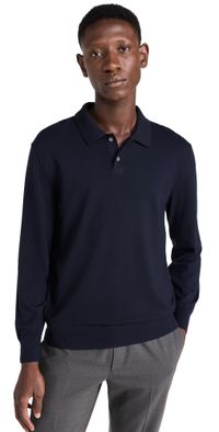 Theory Goris Polo Long Sleeve in Light Bilen Baltic S