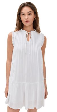 Playa Lucila Tie Neck Dress White L