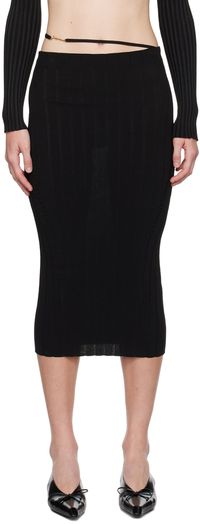 JACQUEMUS Black Les Classiques 'La jupe Pralù' Midi Skirt