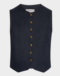 Basketweave Linen Waistcoat