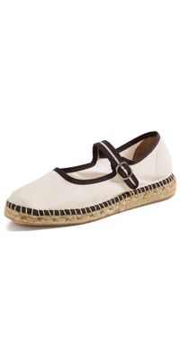 Naguisa Peonia Mary Jane Espadrilles Ecru/Brown 41