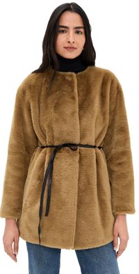 Velvet Marmont Faux Fur Jacket Camel XL