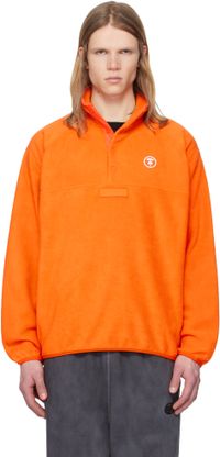AAPE by A Bathing Ape Orange 'AAPE NOW' Sweater