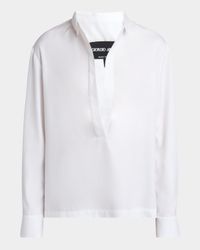 Cotton Twill Tunic Blouse