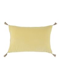 Blanc D'ivoire - Housse de coussin mattéo en velours de coton - Taille 60x40 - Jaune