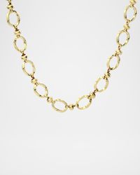 18K Yellow Gold Twisted Oval Chain Necklace, 17"