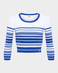 Yukio Stripe Crewneck Crop Top