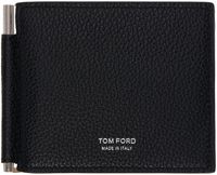 TOM FORD Black Grained Leather Money Clip Wallet