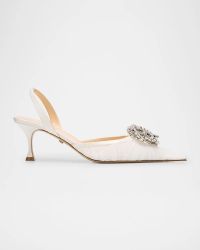 Galaxy Mesh Crystal Slingback Pumps