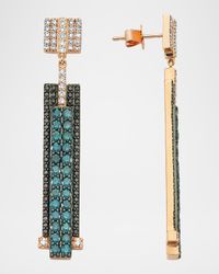 Mondrian Tricolor Diamond Drop Earrings