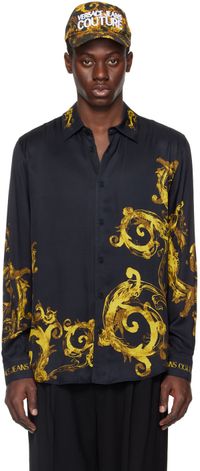 Versace Jeans Couture Black Print Shirt