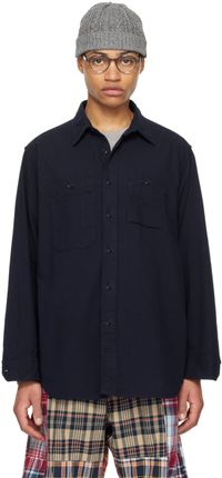 Engineered Garments Navy Button Shirt