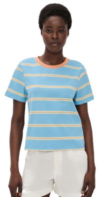 English Factory Jersey Stripe Top Blue/Orange XS