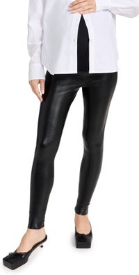 Commando Faux Leather Maternity Leggings Black L