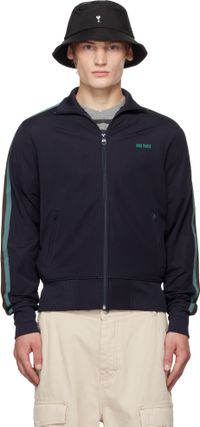 AMI Paris Navy Zipped Track Jacket