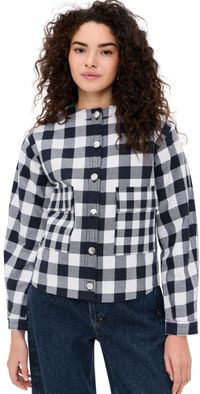 ALIGNE Nathan Padded Moto Jacket Gingham 6