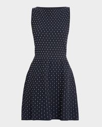 Sleeveless Polka Dot Jacquard Mini Dress
