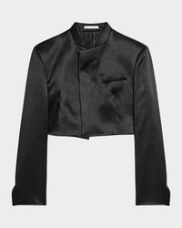Cropped Satin Blazer