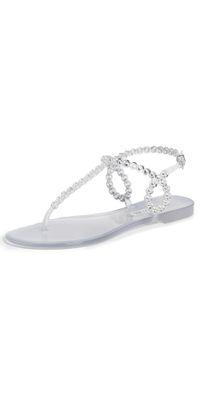 Aquazzura Almost Bare Crystal Jelly Sandal Flats Transparent 39.5