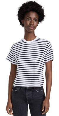ATM Anthony Thomas Melillo School Boy Stripe Tee Black/White Stripe S