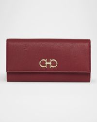 Gancino Flap Leather Wallet on Chain