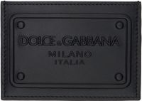 Dolce&Gabbana Black Calfskin Raised Logo Card Holder