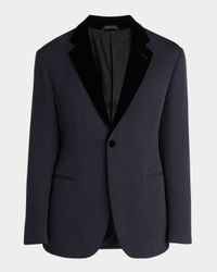 Men's Velvet-Lapel Textured Dinner Jacket