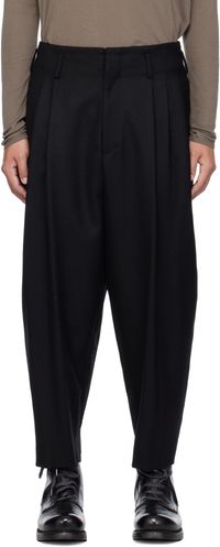 FUMITO GANRYU Black Mixture Trousers