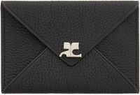 Courrèges Black Envelope Leather Card Holder