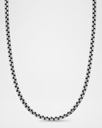 Men's Box Chain Necklace in Silver, 3.6mm, 26"L