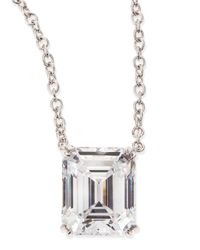 6.0 TCW Cubic Zirconia Emerald-Cut Pendant Necklace