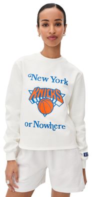New York or Nowhere Knicks Give & Go Women's Crewneck Off White M