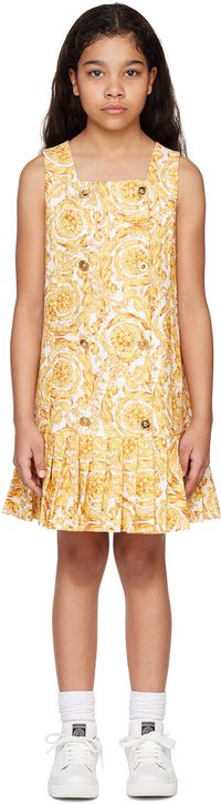 Versace Kids White Barocco Dress