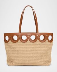 Gancini Frame Raffia Tote Bag