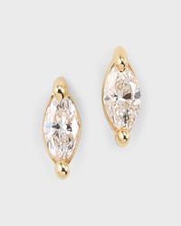 14K Gold Marquise Diamond Stud Earrings