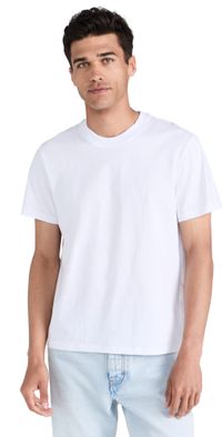 AMI ADC Unisex Classic Fit Tonal Logo Tee Wool Gabardine White S