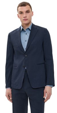 Theory Good Crunch Linen Clinton Blazer Eclipse 40
